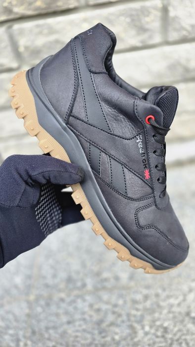 Шкіряні чоловічі зимові кросівки