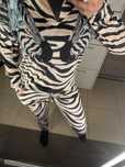 Dres zebra cyrkonie welur M