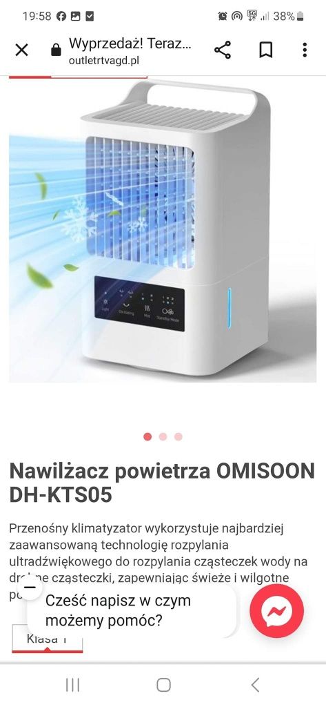 Klimatyzator Przenośny Air Cooler DH-KTS05