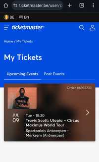 Билет на Travis Scott в Antwerpen и Milan
