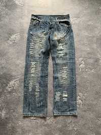 Crazy avant garde y2k ripped jeans sk8 y2k opium vintage
