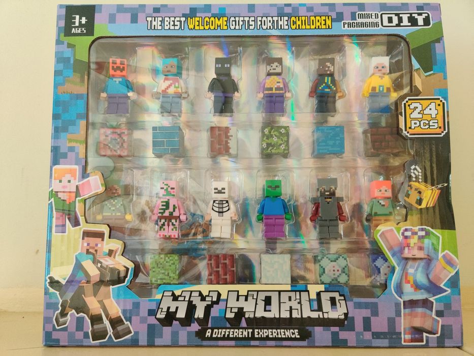 Minecraft Duży zestaw 12 figurek+ 12 klocków magnetycznych -wyslka24h