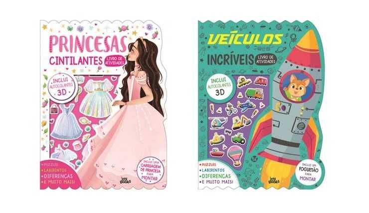 Autocolantes 3D - Livro de Atividades: Veículos Incríveis/ Princesas