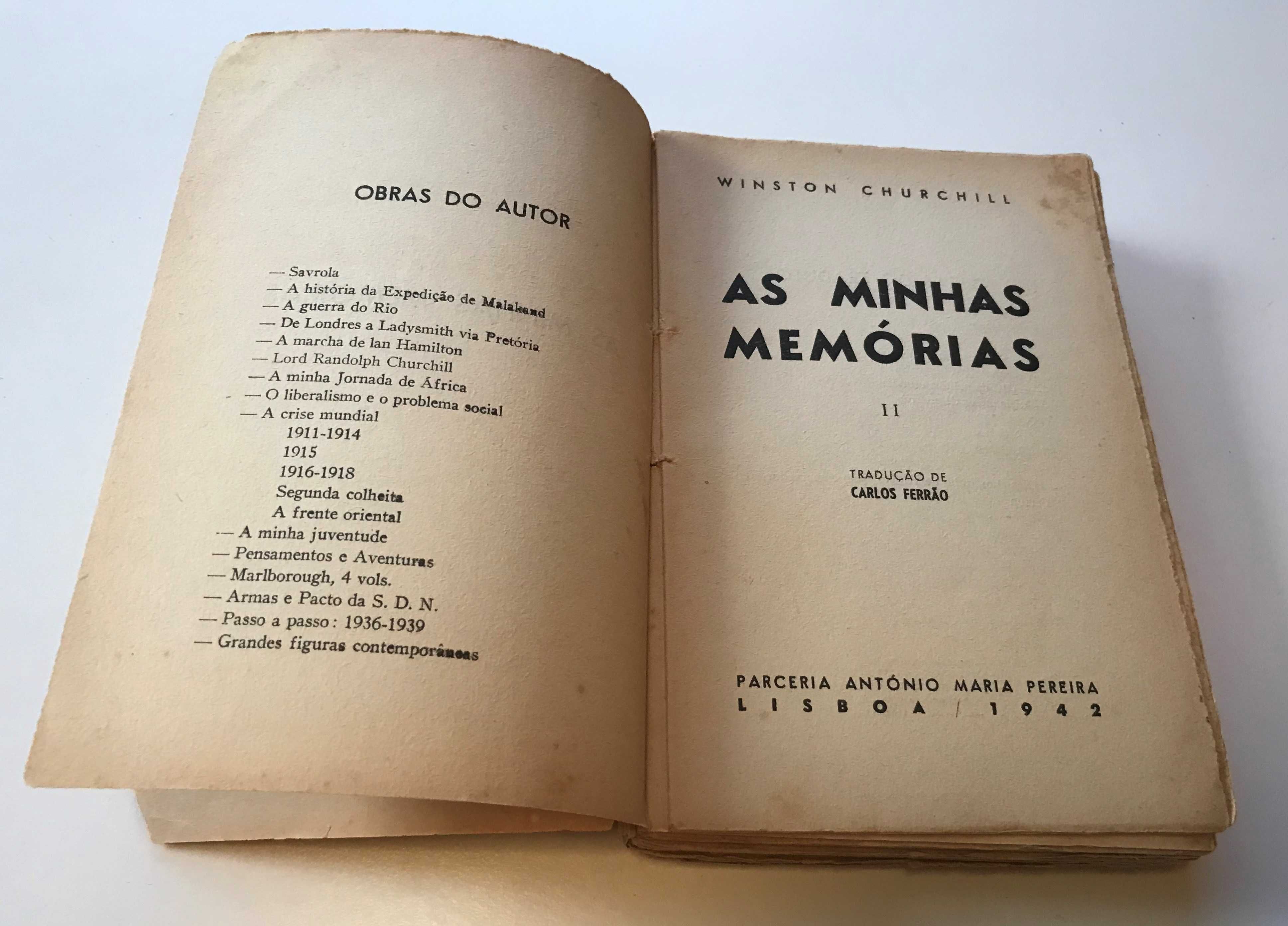 "As minha Memórias" Vol II (Ed 1942) Sir Winston Churchill-Nobel 1953