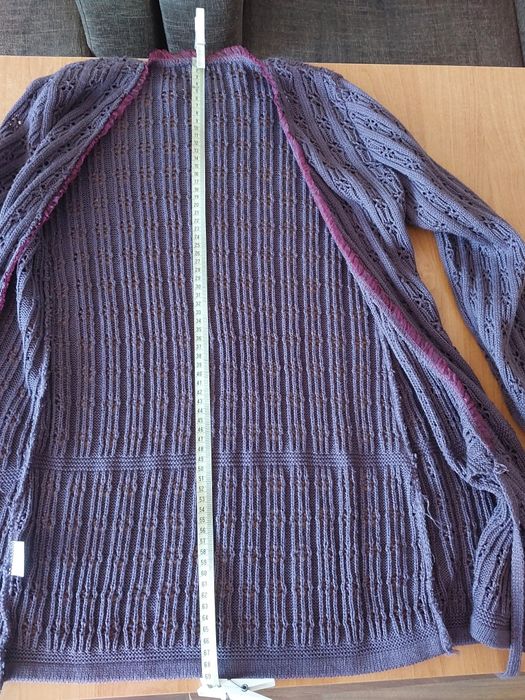 Sweter kardigan ażurowy