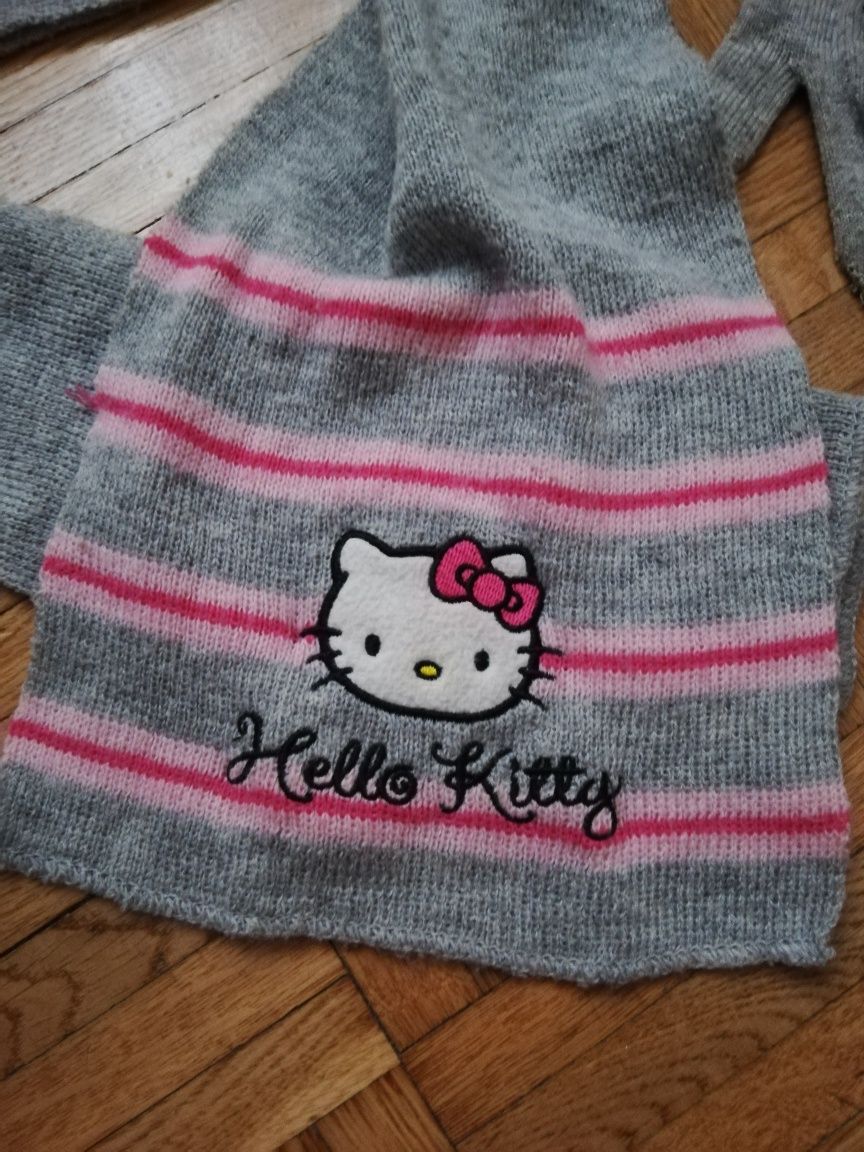 Komplet/zestaw czapka, szalik i rękawiczki Hello Kitty