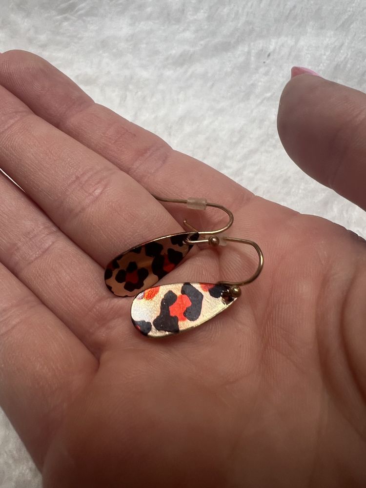 Kolczyki zwierzęcy wzór pantera panterka animal print casual classy