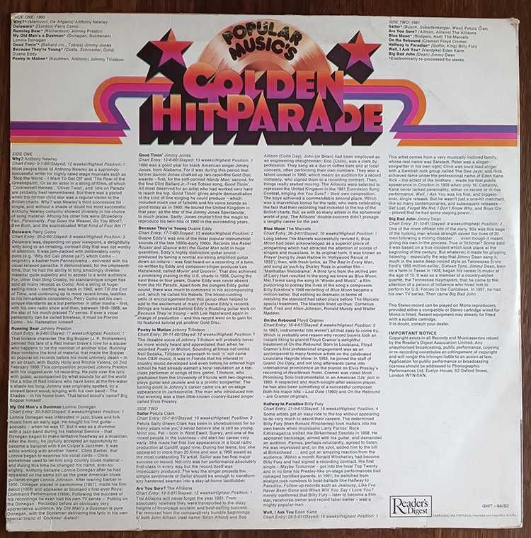 Disco vinil - Golden Hit Parade - 1960/61