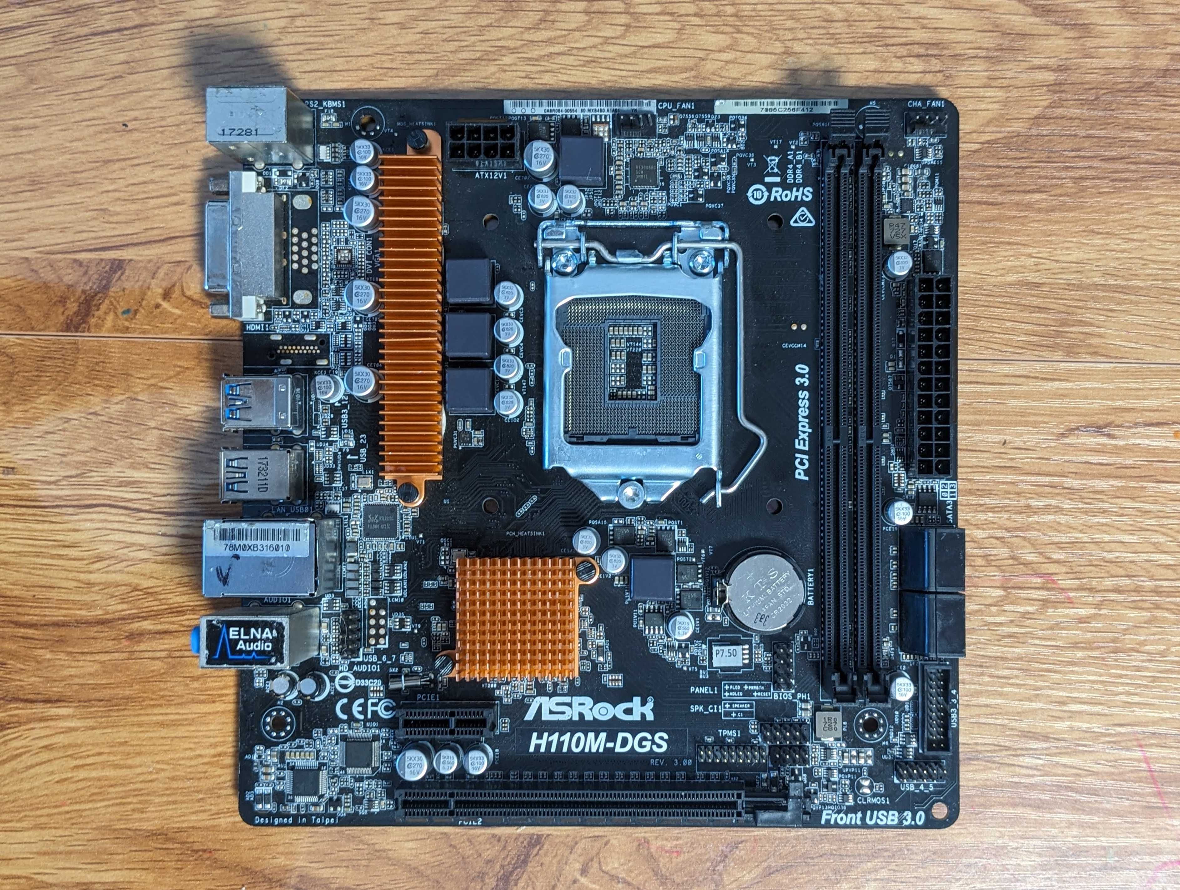 материнкська плата ASRock H110M-DGS intel 1151 socket microATX (ITX)