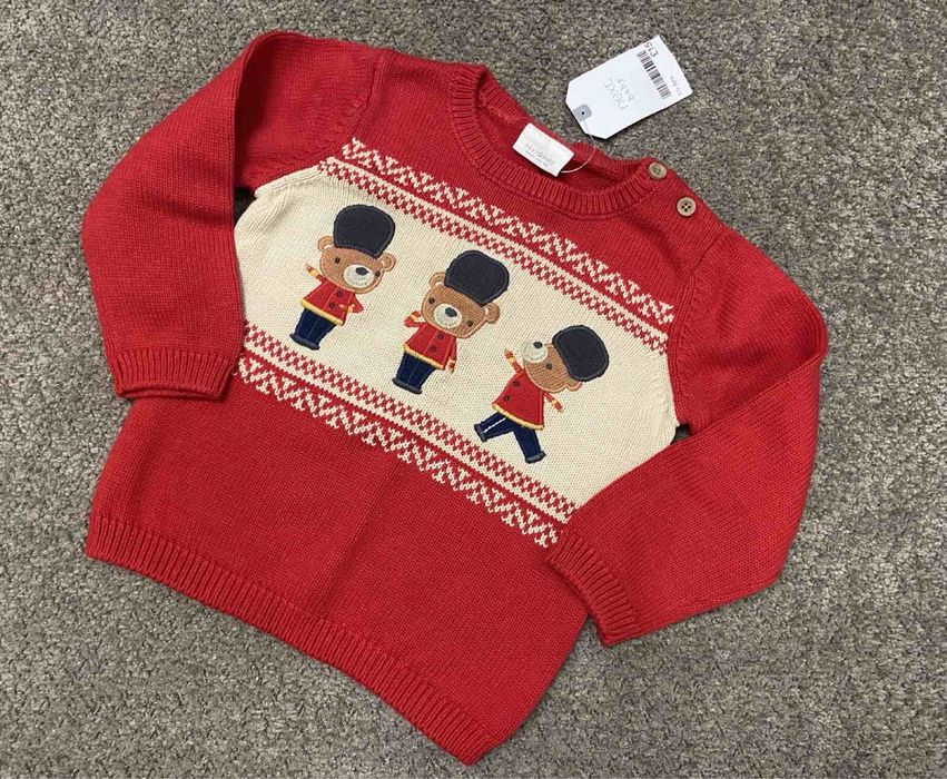 Новорічна дитяча кофта светр некст next 2-4/7-8 р