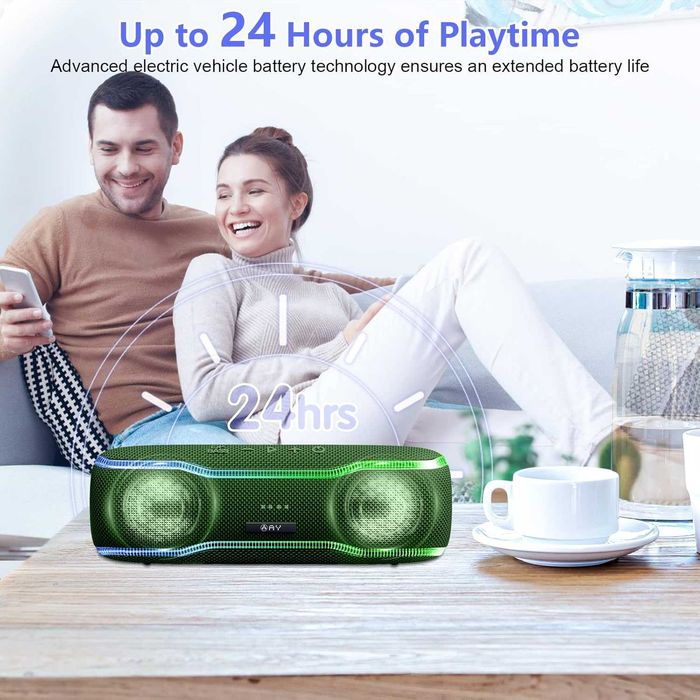 Głośnik bezprzewodowy AY AY-SPKF10 LED IPX7 BLUETOOTH 5.3 zielony