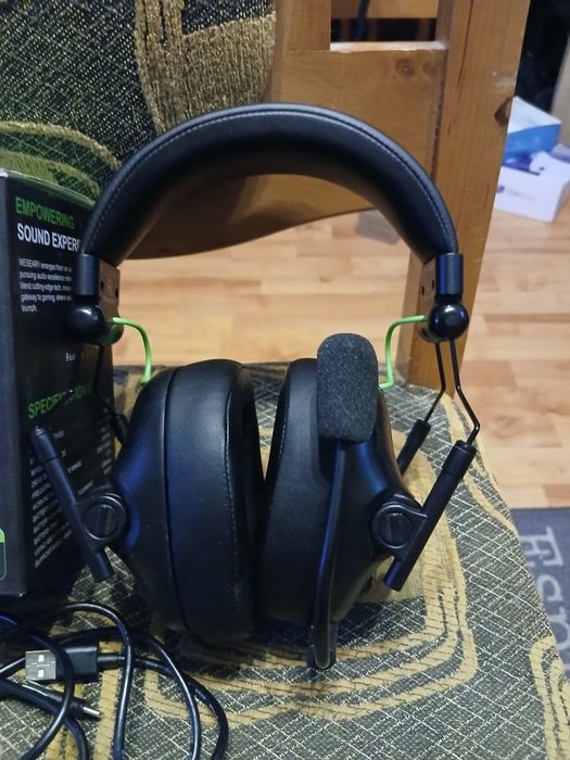 Bezprzewodowe słuchawki do gier, 2,4 GHz z mikrofonem do PS5, PS4, PC,