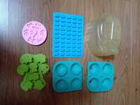 Conjunto 5 formas silicone plástico ursinho esfera laços