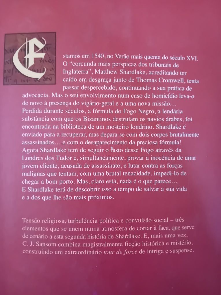 Fogo Negro " C.J.Sansom "