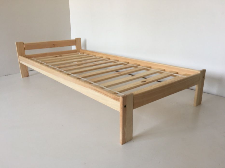 Łóżko drewniane sosnowe TOMI 90x200 + stelaż + materac