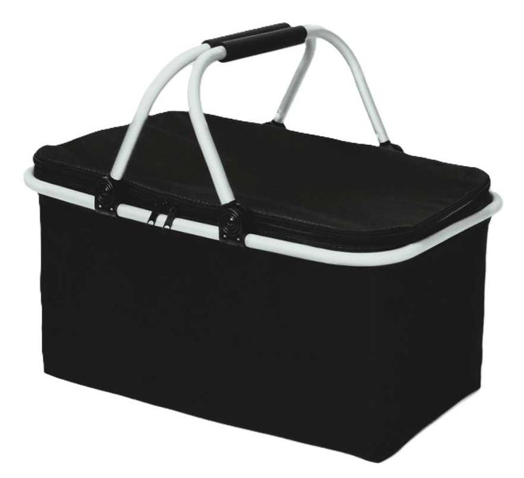 Kosz piknikowy termiczny składany czarny