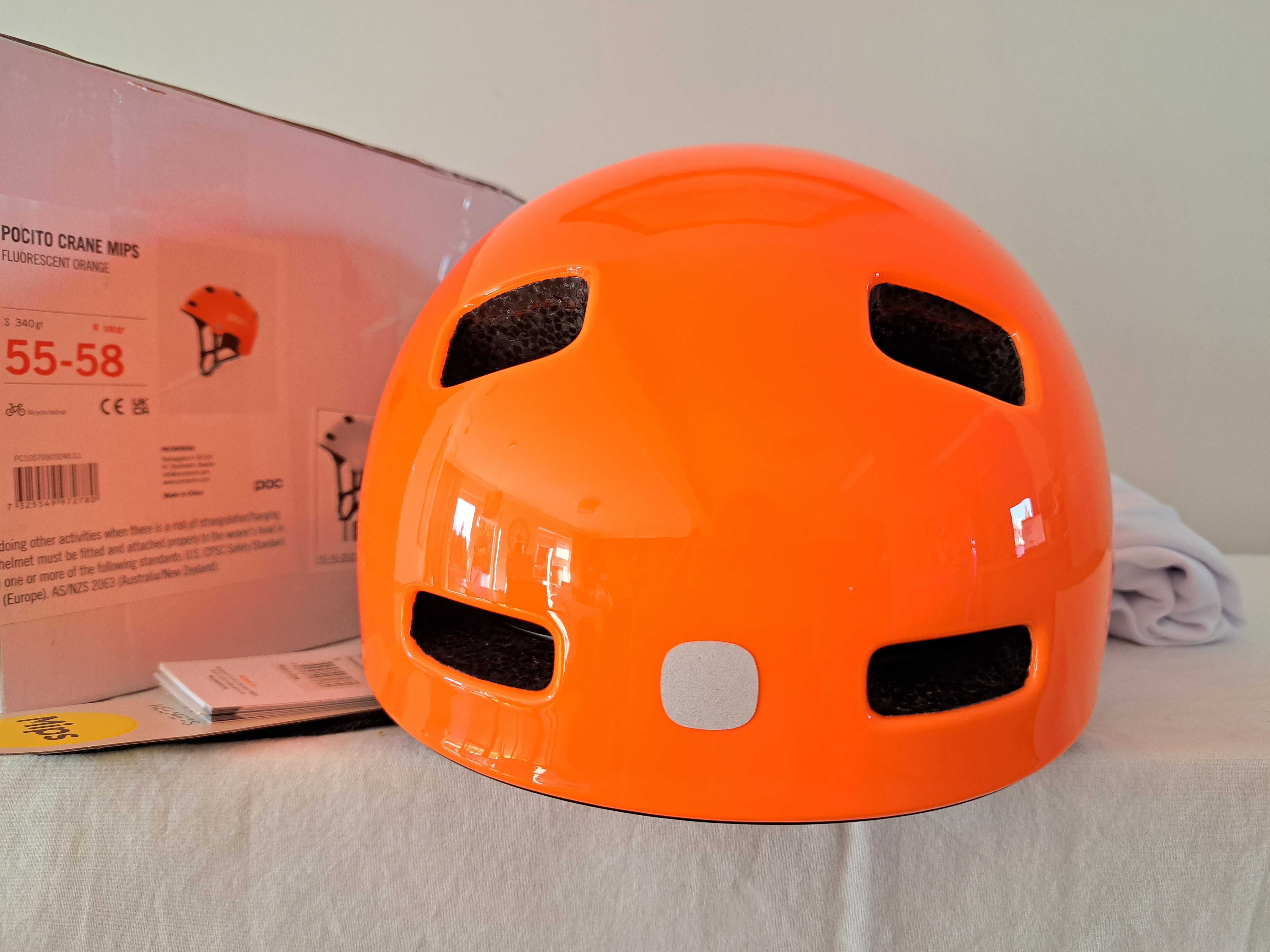 Kask rowerowy dziecięcy Pocito Crane Mips Fluorescent Orange M 55-58cm