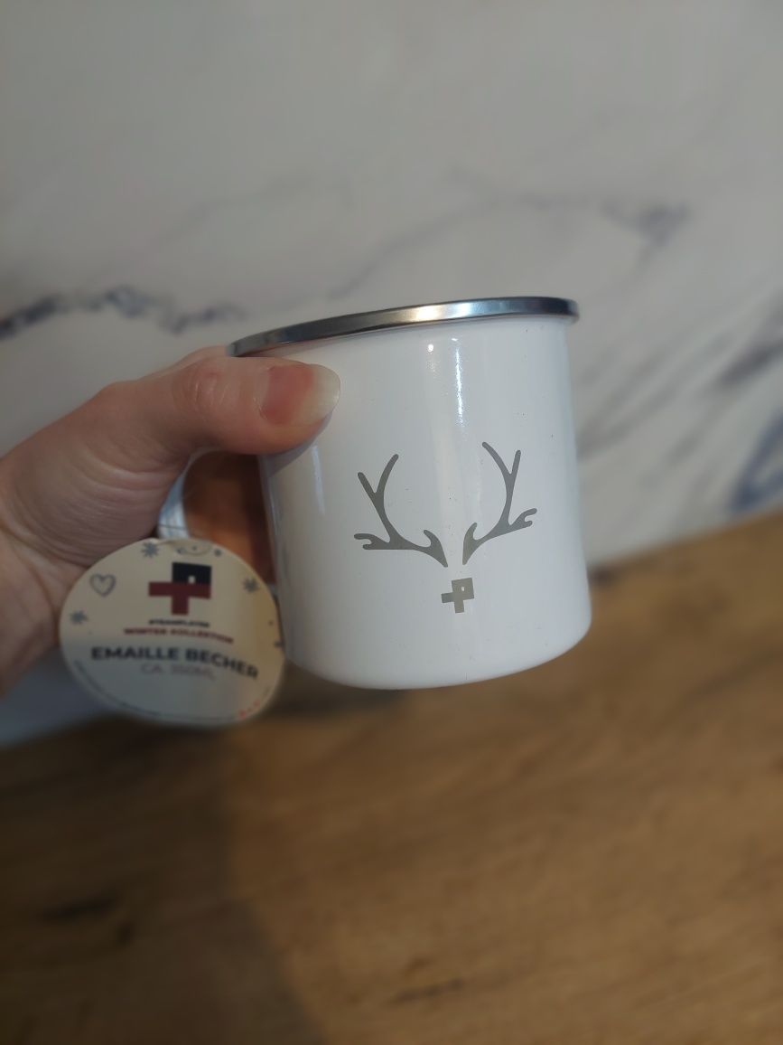 Nowy kubek emaliowany 350ml garnuszek kempingowy