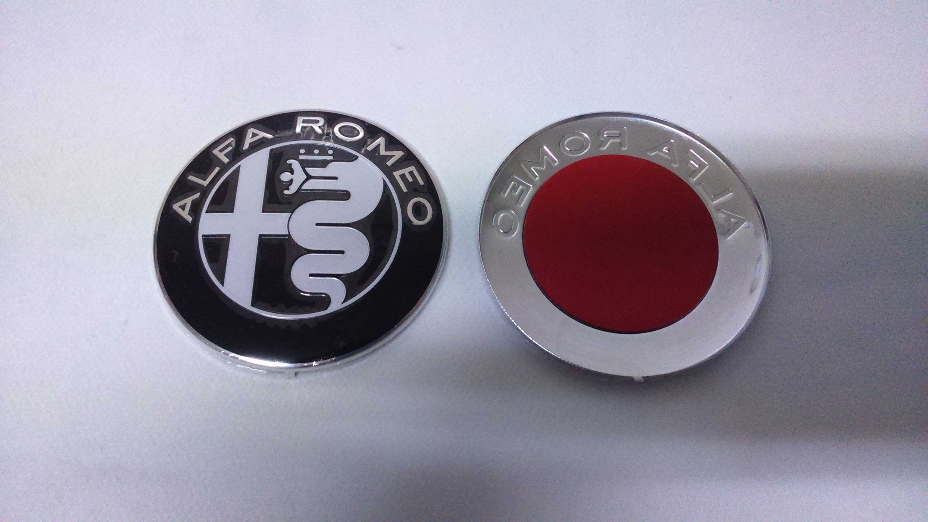 Símbolos emblemas logótipos Alfa Romeo 74 mm frente e trás