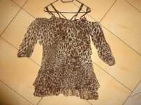 Marciano GUESS Silk jedwabna sukienka długa bluzka tunika PANTERKA