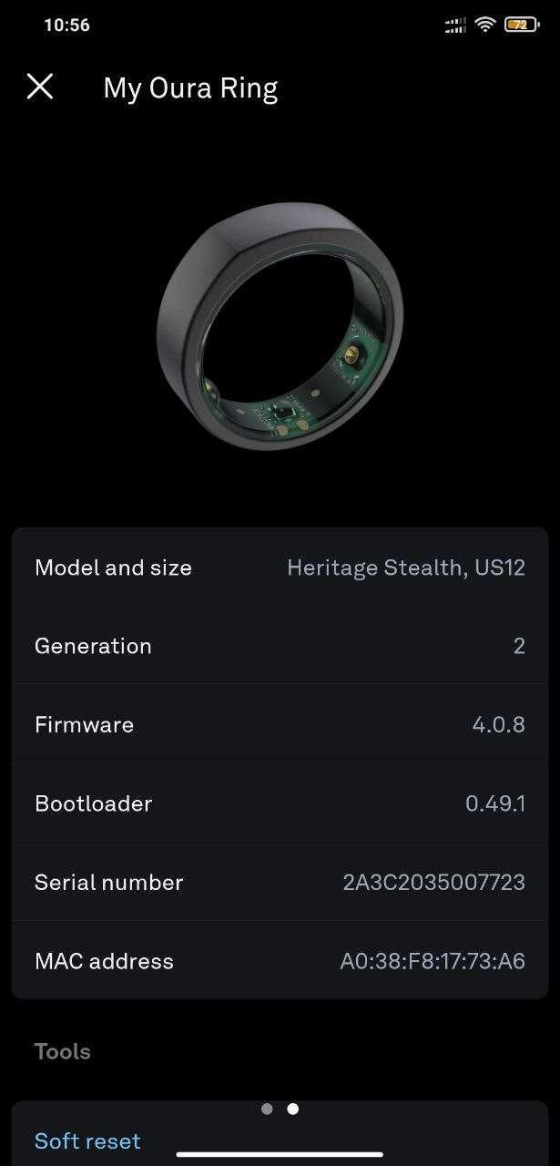 Смарт-кільце Oura Ring Heritage Stealth 12 size (GEN 2)