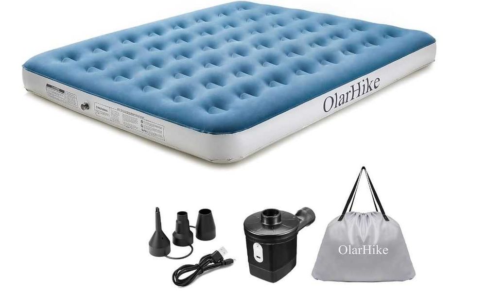OlarHike Materac łóżko dmuchany Z Pompką 203 x 152 x 23 cm
