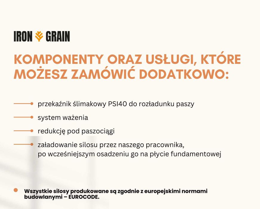 Silos na paszę 8Ton 11,98 m³  lejowy zmontowany dowóz HDS produkt PL