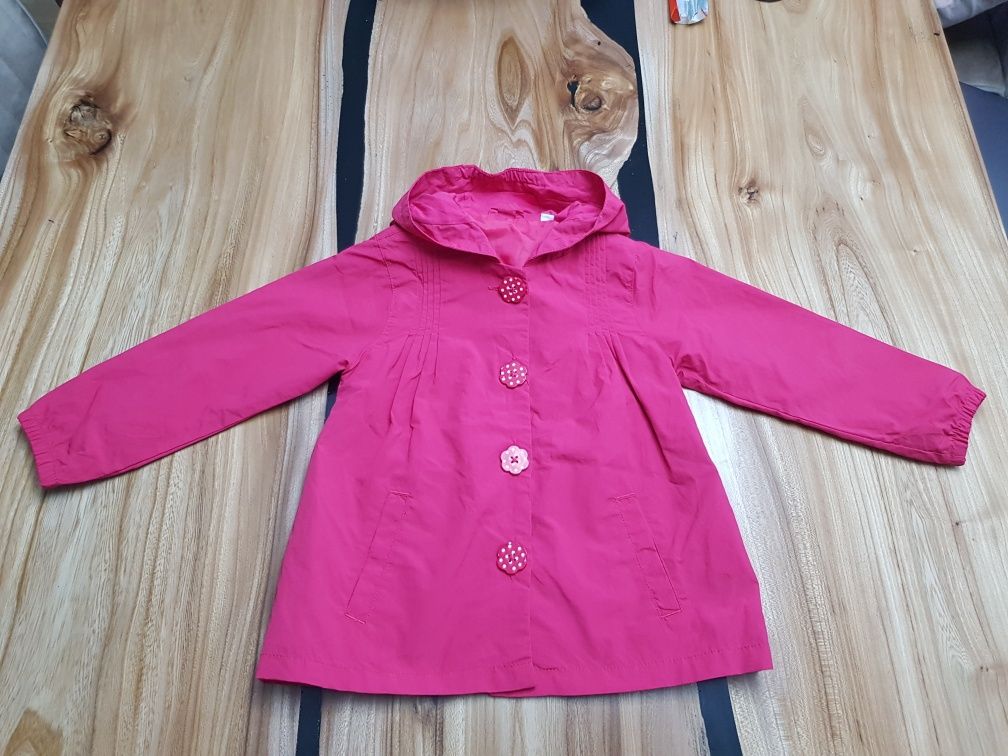 Różowa przejściowa kurteczka płaszczyk parka dziewczynka 2-3 lat 92