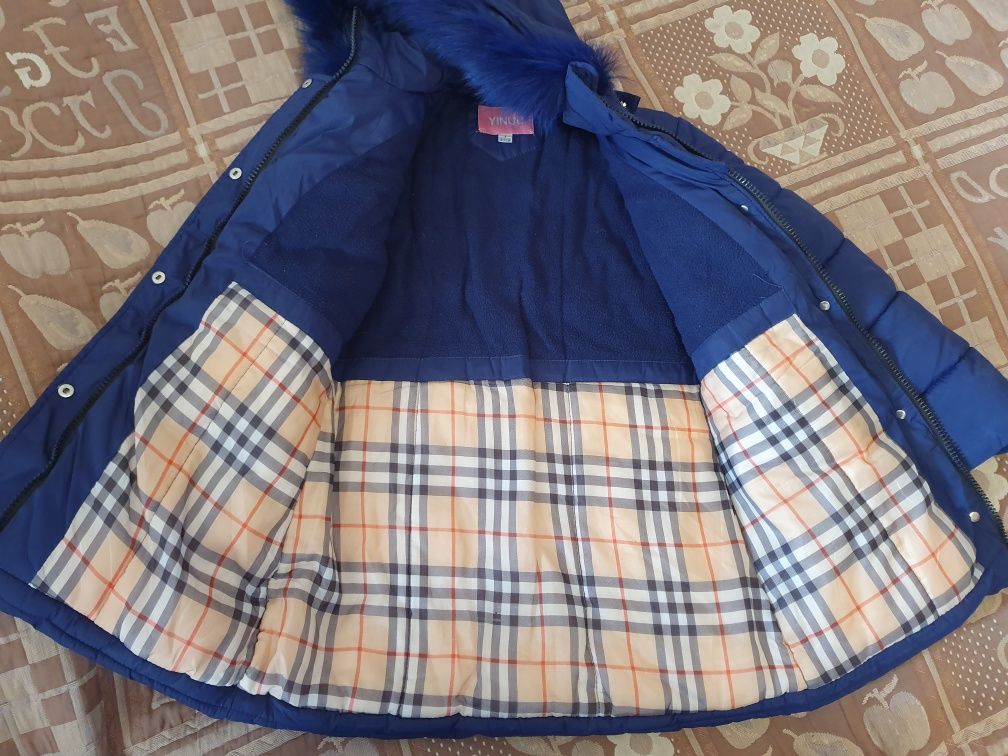 Детский зимний пуховик куртка зефирка 5-7 (110-124 см) лет (122 см)