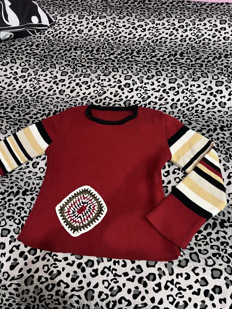 Nowy sweterek czerwony świąteczny H&M r. M