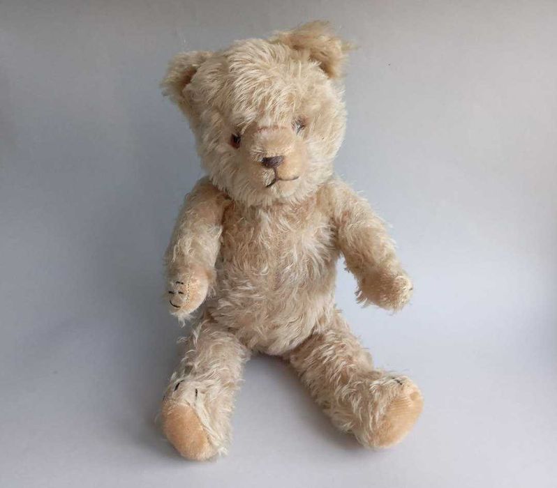 Игрушка медведь, мохер солома опилки, винтаж, 40см.