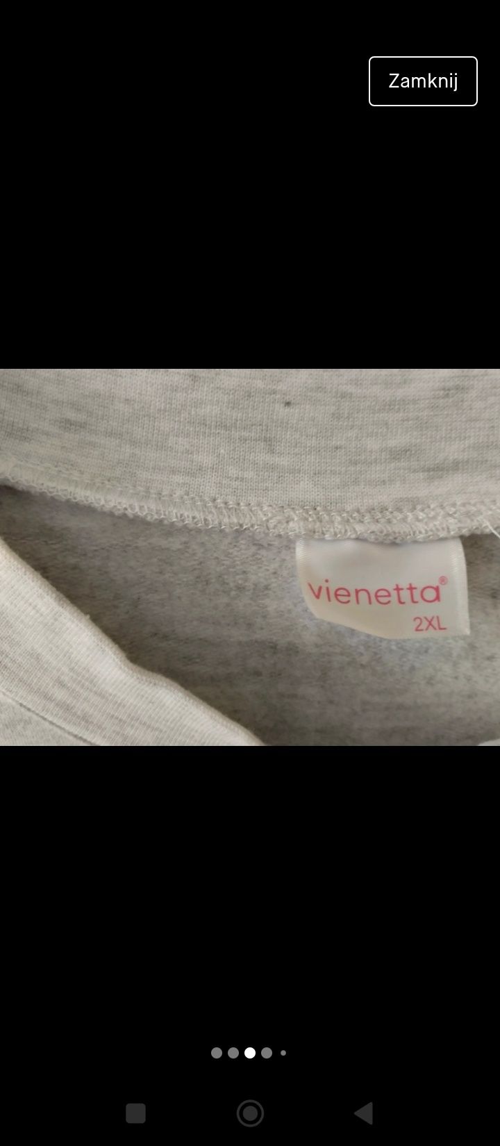 Długa bluza tunika rękaw 3/4 rozmiar XL Vienetta