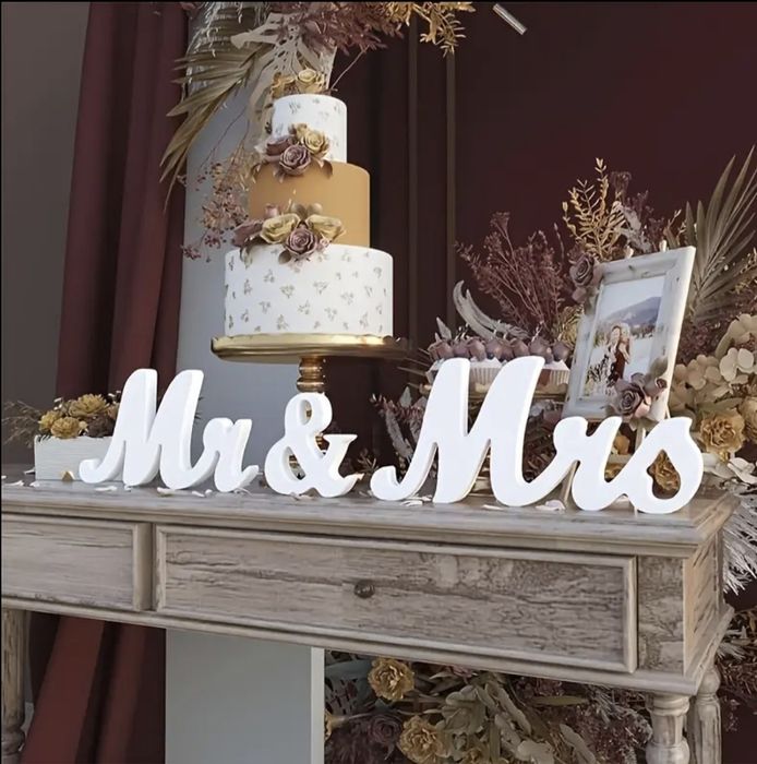 Дерев'яні знаки Містер та Місіс