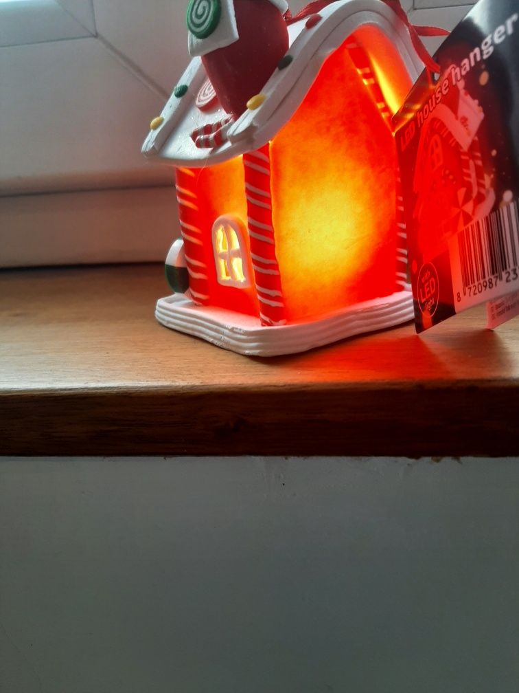 Casinha de gengibre boneco de neve com Led