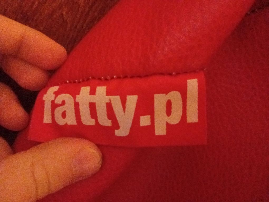 Pufa fatty duża z podnóżkiem ekoskóra