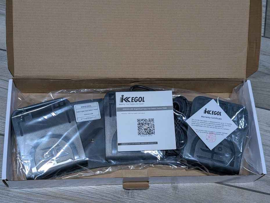 iKKEGOL USB педаль потрійна, оптичний сенсор.