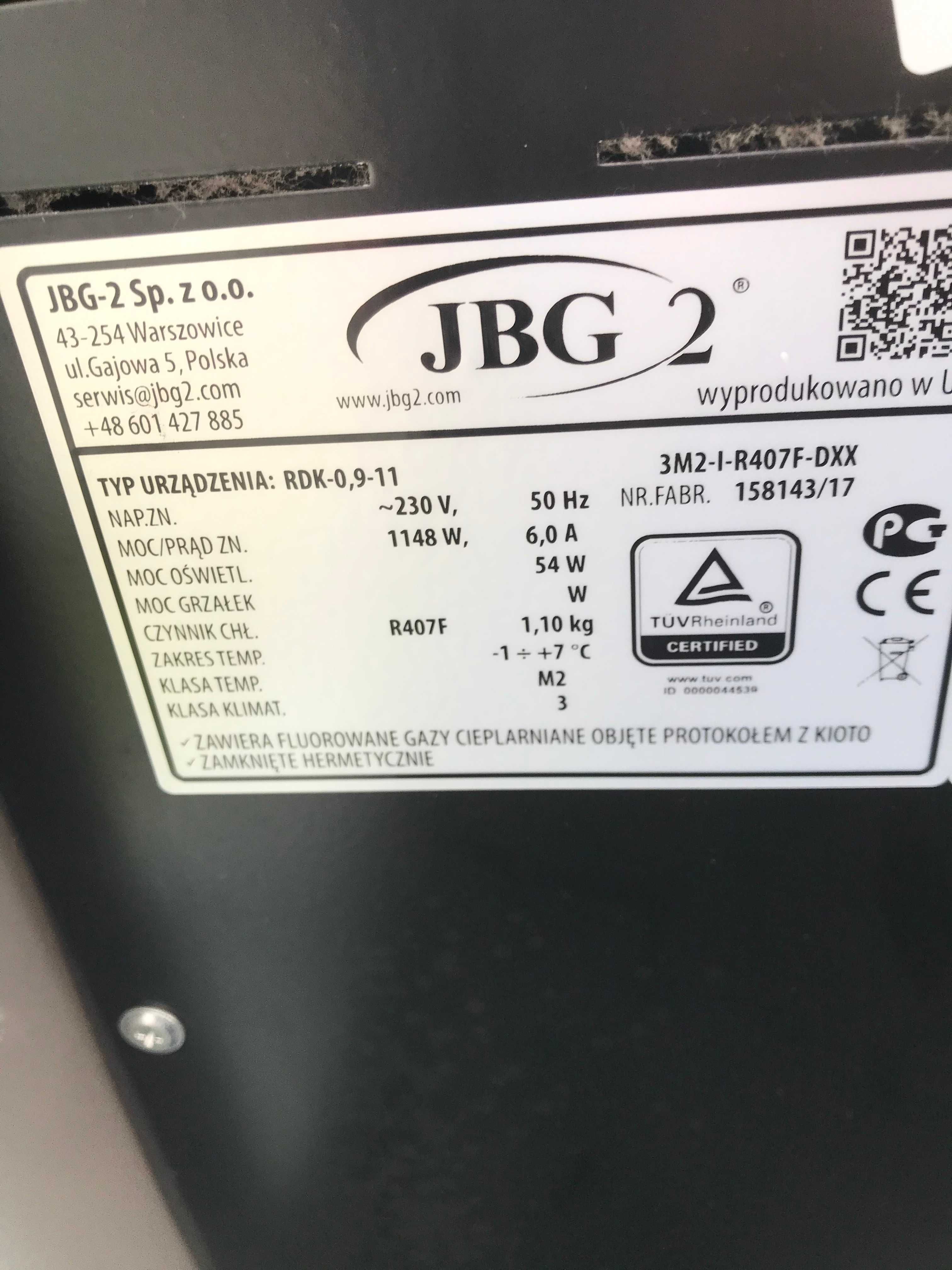 Regał chłodniczy JBG2 dł. 1 m, 2017 r. Z AGREGATEM i inne urządzenia.