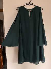 Piękna elegancka sukienka butelkowa zieleń Bialcon rozmiar 34