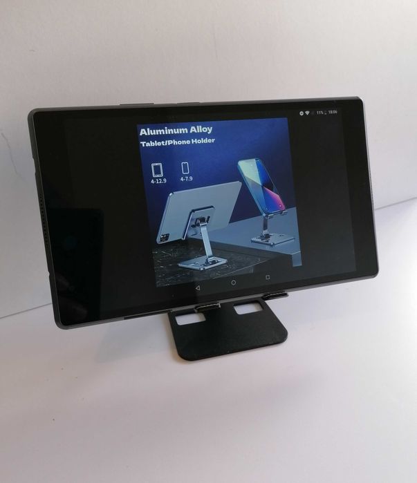 Suporte de mesa para telemóvel e tablet, dobrável, de alumínio.