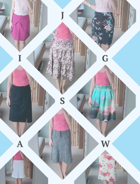 Spódnica len, wełna, w kwiaty, plisowana