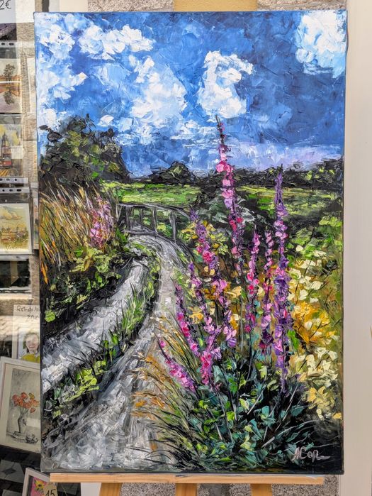 Quadro pintado á óleo sobre tela , 90x60cm