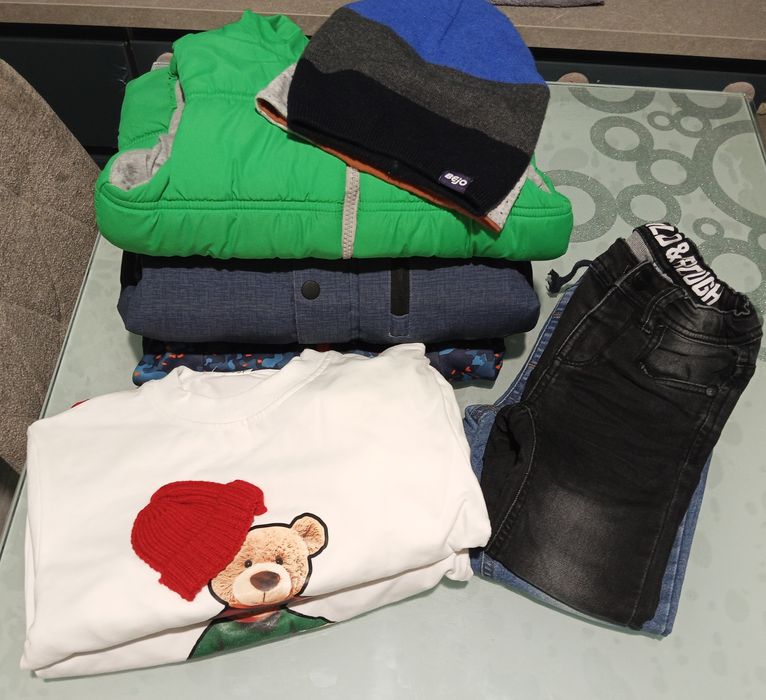 2 Dresy + kurtki + spodnie rozm 98-104 cm