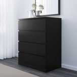 Comoda IKEA Malm preta c/4 gavetas