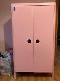 IKEA BUSUNGE - szafa dwudrzwiowa dziecięca różowa