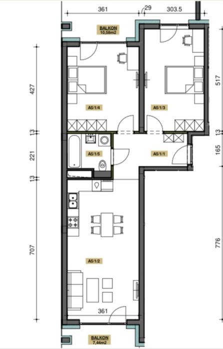 Wynajem mieszknia Energetyczna 2/Sandomierz 3 pokoje, 2 balkony