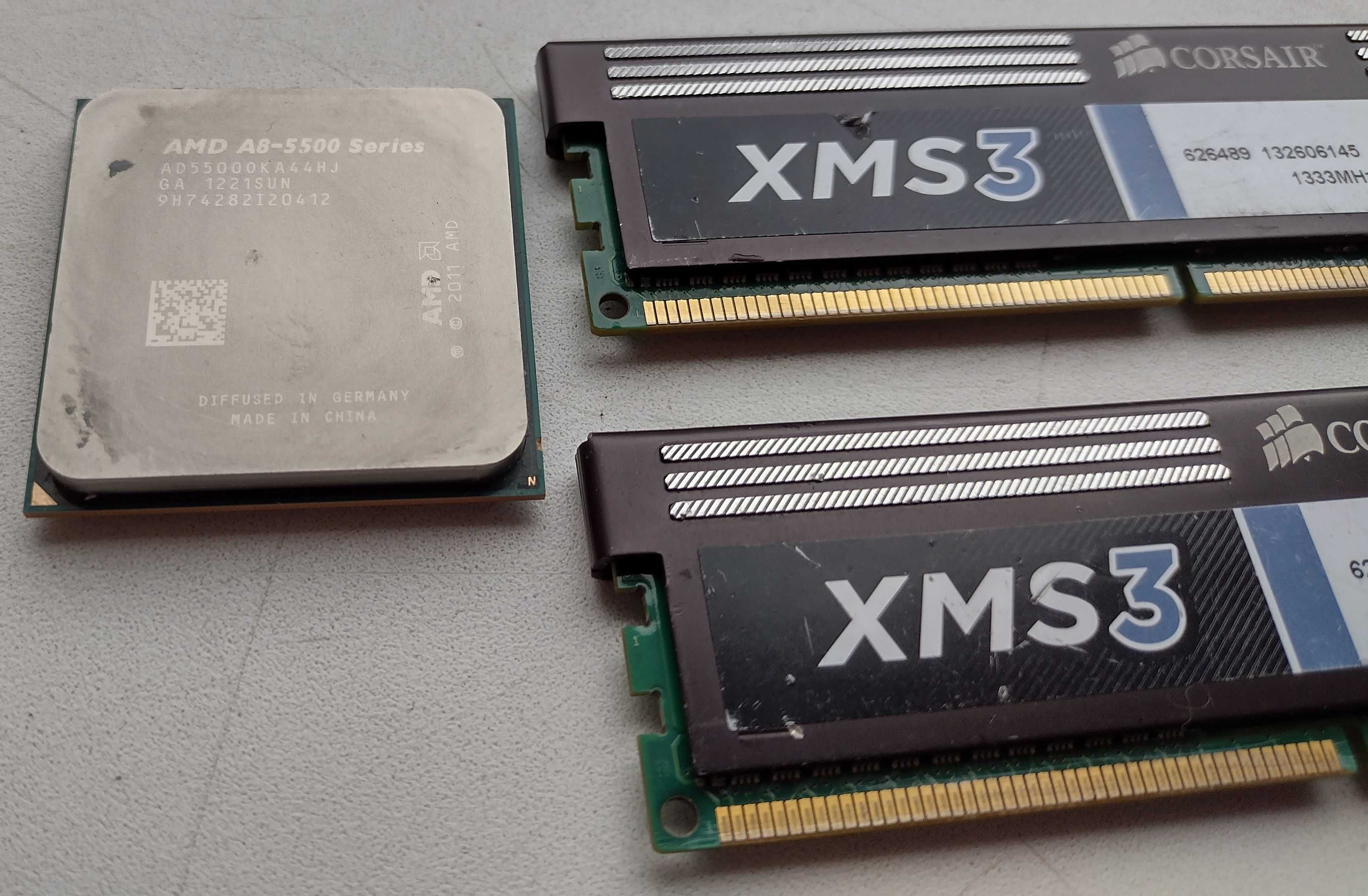 Комплект: процесор AMD A8-5500 + 16 Гб ddr3 1333 (2 по 8gb) не робочий