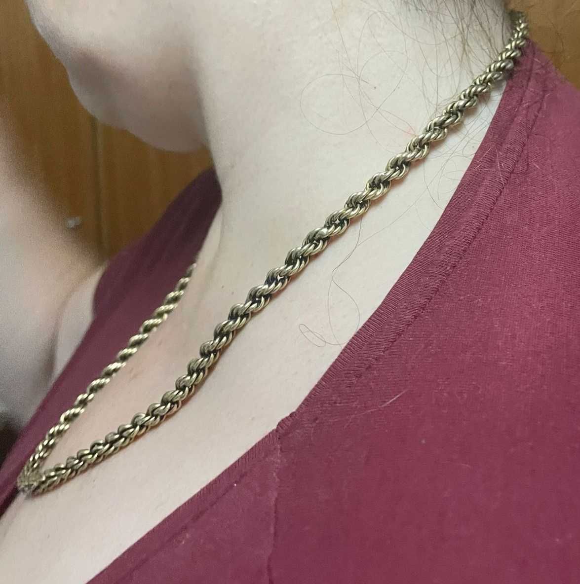 Colar Vintage de Cordão em Prata banhado a Ouro