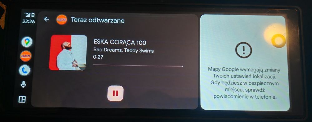Android auto/Carplay Ekran dotykowy do auta z transmiterem FM