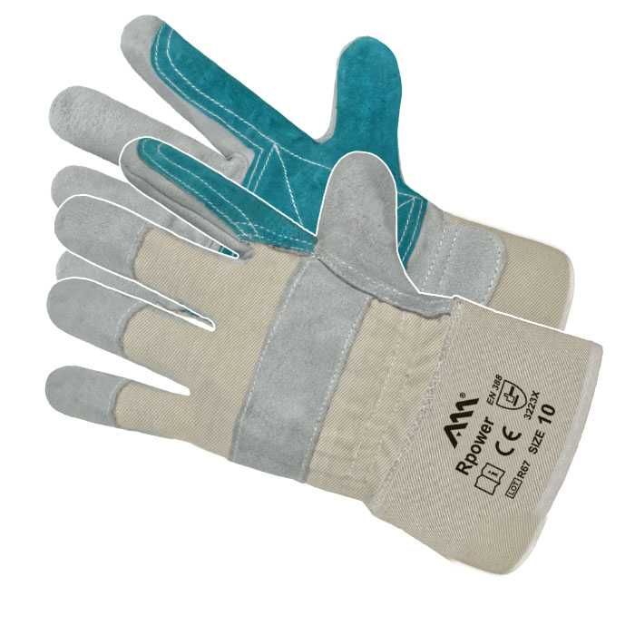 Робочі рукавиці спилкові RPOWER Рабочие перчатки код 417  із захистом