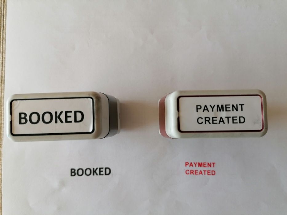 Conjunto de 5 carimbos de escritório, almofada+tinta (Preta,Azul,verme